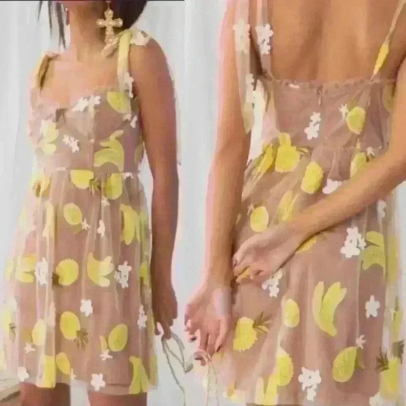 For Love and Lemons Fruitpunch Sequin Mini Dress Large - Picture 5 of 5